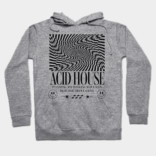 ACID HOUSE  - Trippy Art Modulations (Black) Hoodie